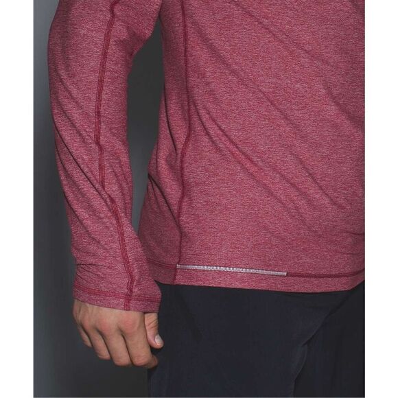 Lululemon Surge Warm 1/2 Zip In Silver Heathered Prep Red - Picture 5 of 13